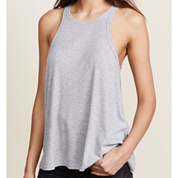 Free People Tops - Free People Intimately Grey Ribbed Swing Tank Top Women’s Size Large